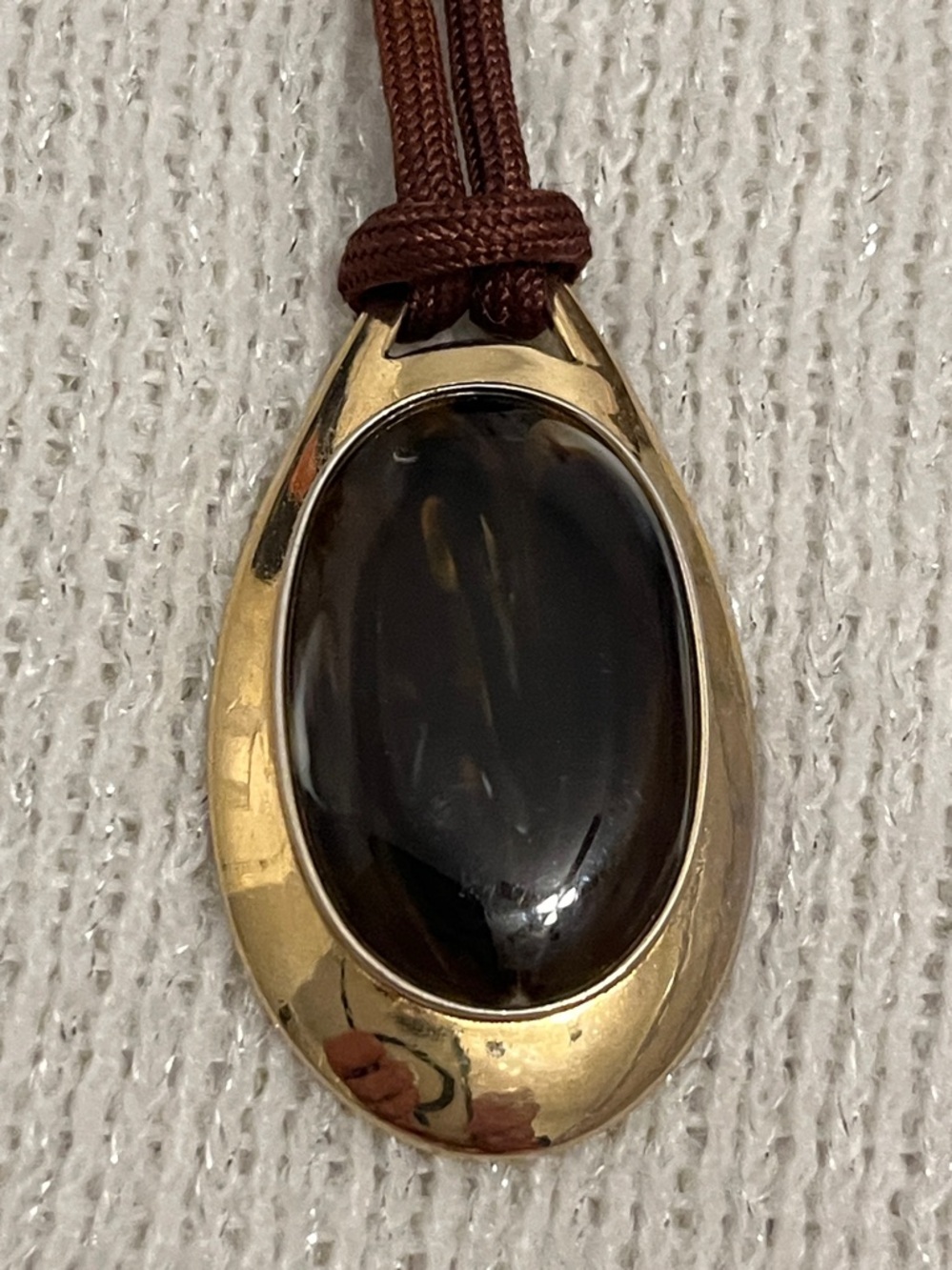 Sarah Coventry Gold-tone Necklace with Black Oval Inset